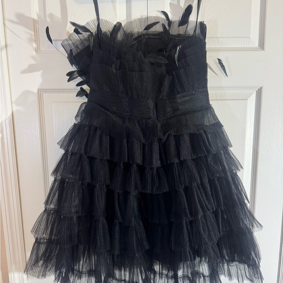 Mac Duggal Style 20529 NWT Strapless Ruffle Dress with Feather Embellishments - Picture 7 of 7